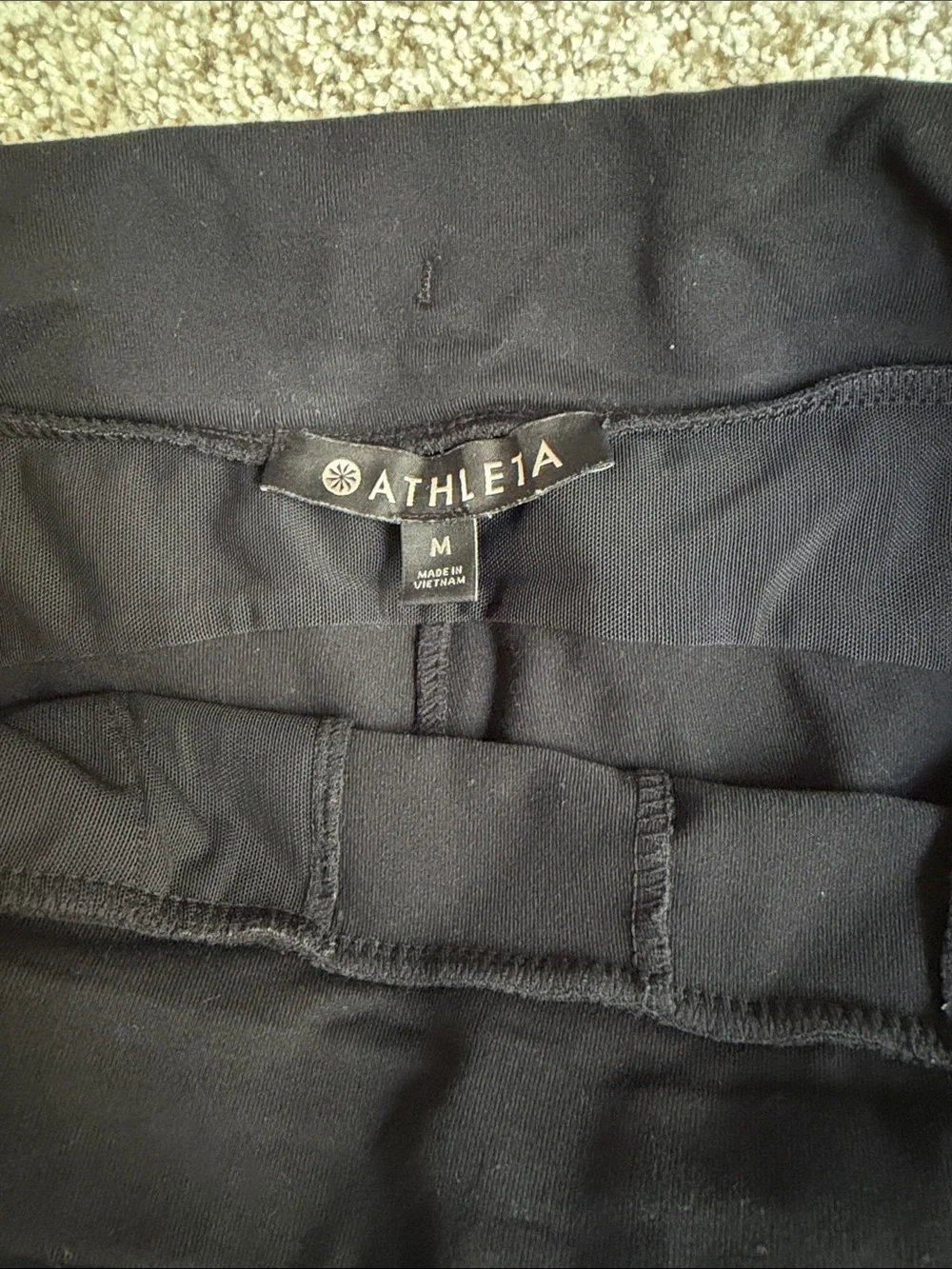 ATHLETA Black Metro Track Jogger with White Side Stripes